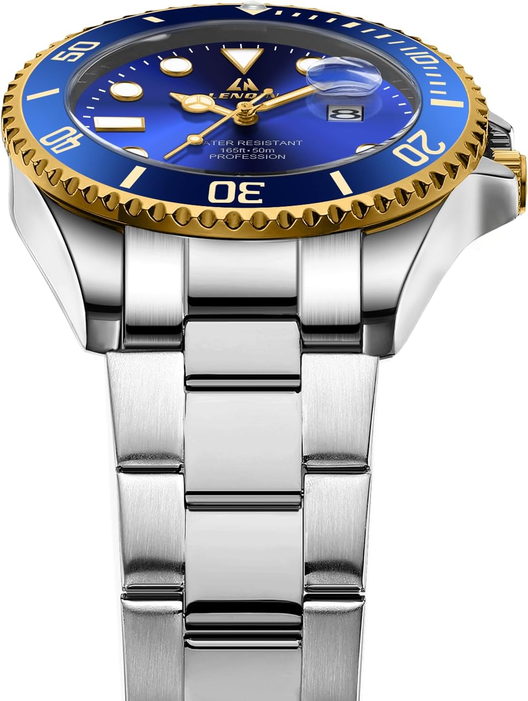 Mens Watches Stainless Steel Waterproof Analog Quartz Watch for Men with Date Luminous Fashion Wristwatch