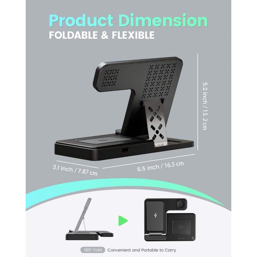 Wireless Charger Iphone Charging Station: 3 in 1 Charger Stand Multiple Devices for Apple